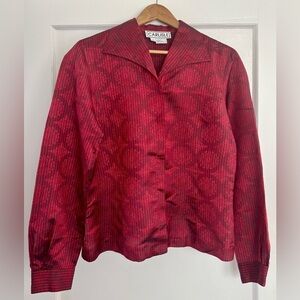 Vintage Carlisle Red Silk Blouse